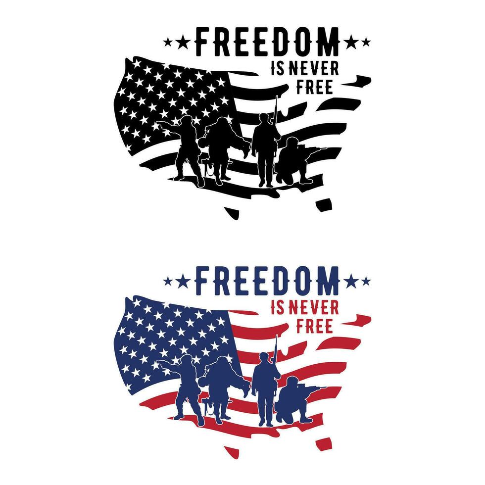 liberdade é Nunca livre - veterano Projeto fundo ilustração vetor