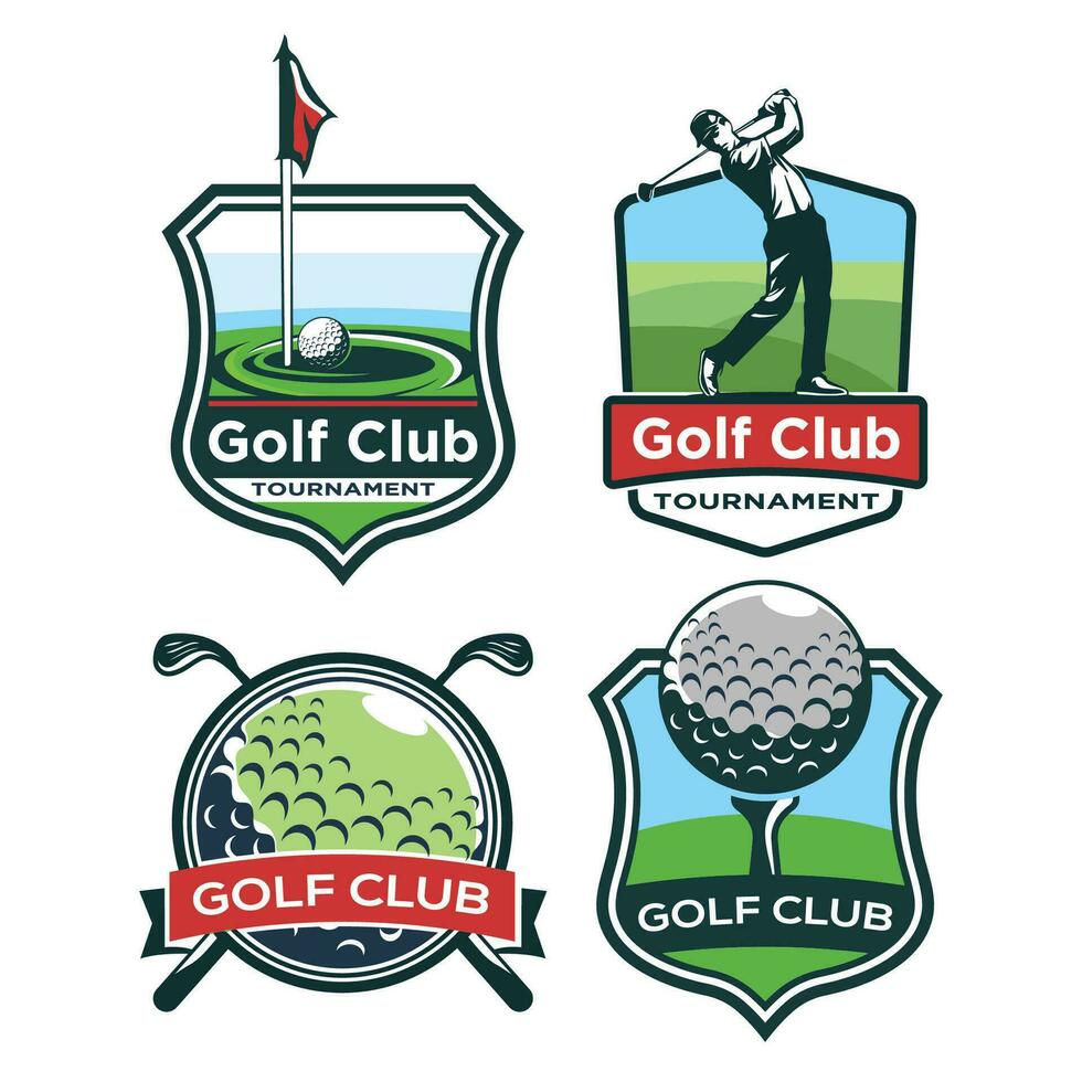 conjunto do golfe torneio logotipo Projeto modelo. vetor