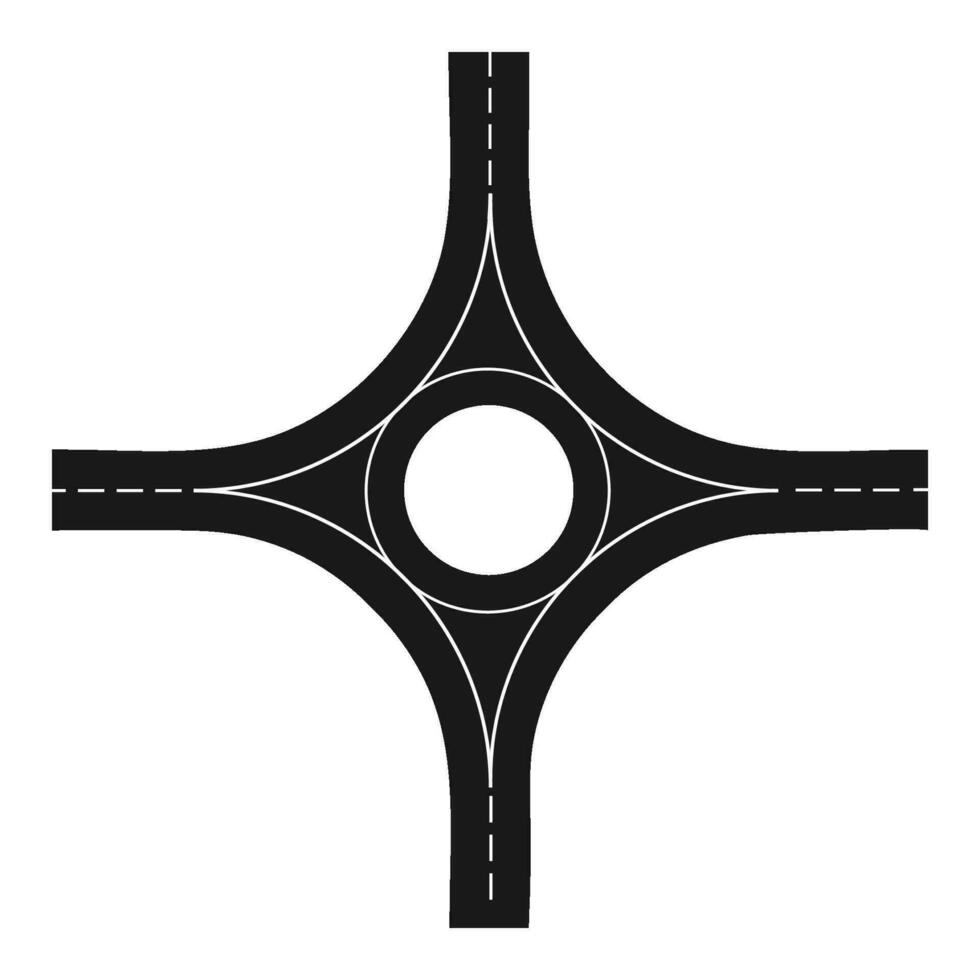 estrada interseção ícone vetor