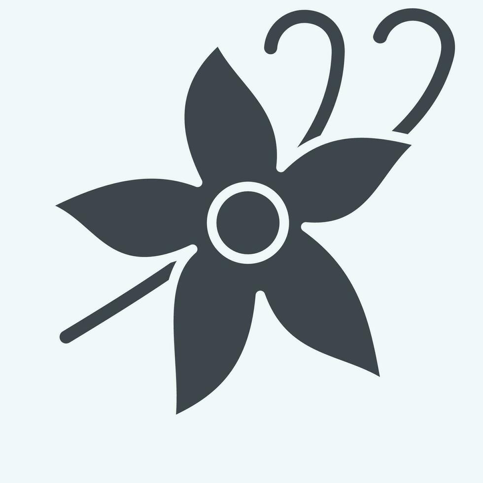 ícone baunilha. relacionado para ervas e especiarias símbolo. glifo estilo. simples Projeto editável. simples ilustração vetor