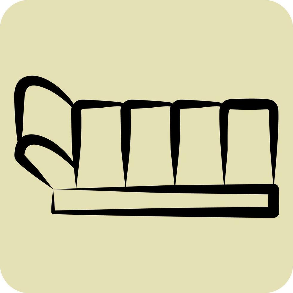 ícone dormindo cama. relacionado para mochileiro símbolo. mão desenhado estilo. simples Projeto editável. simples ilustração vetor