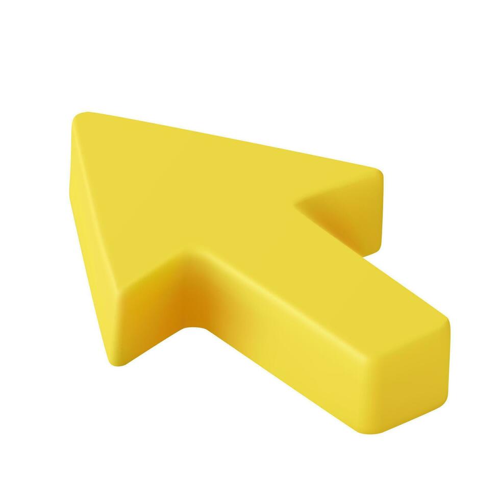 3d amarelo rede seta. rato cursor para local na rede Internet. ponteiro computador interface para escolhendo conectados ações. 3d Renderização. vetor ilustração