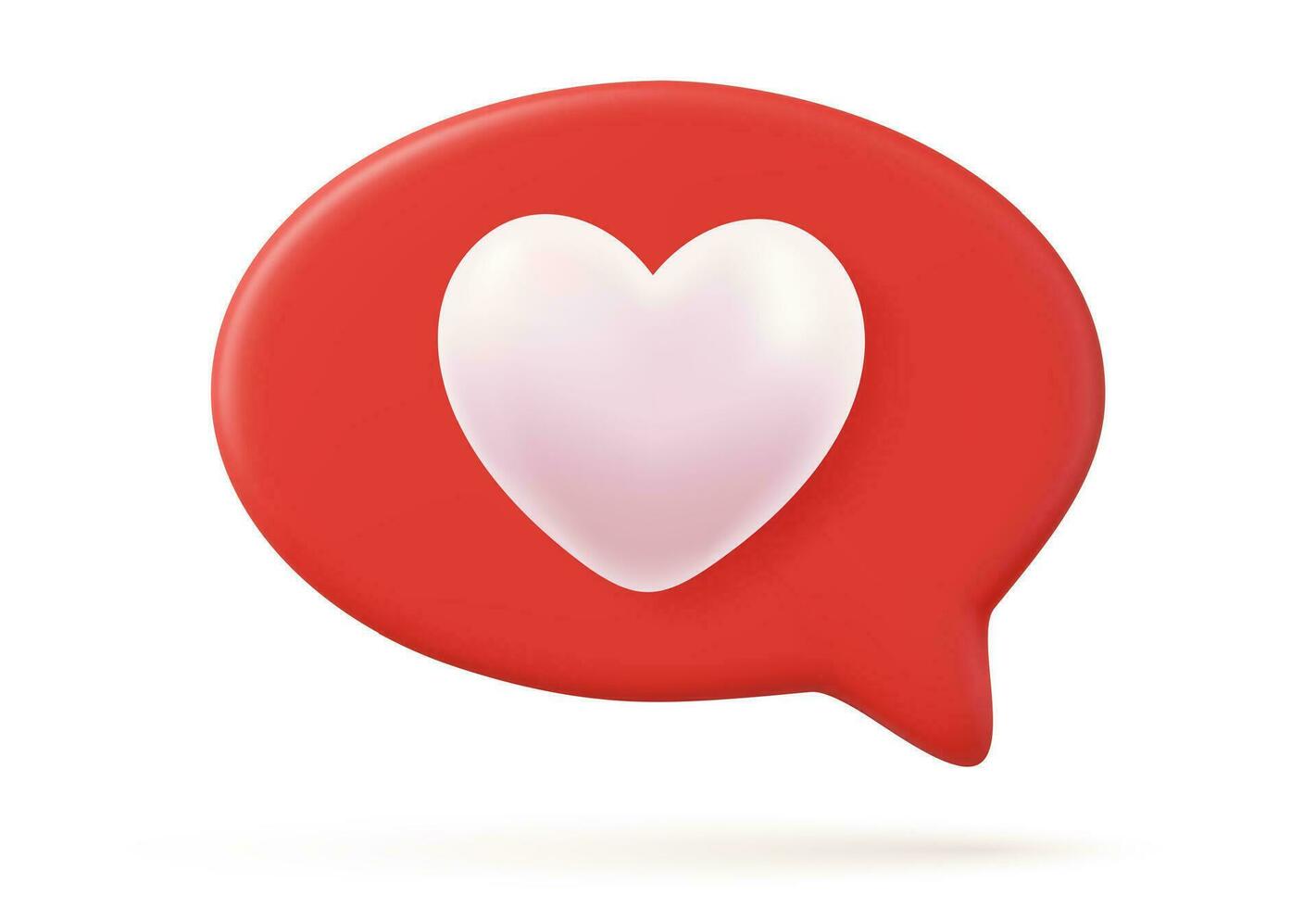 3d social meios de comunicação notificação amor gostar coração ícone dentro vermelho arredondado quadrado PIN isolado em branco fundo com sombra 3d Renderização. vetor ilustração