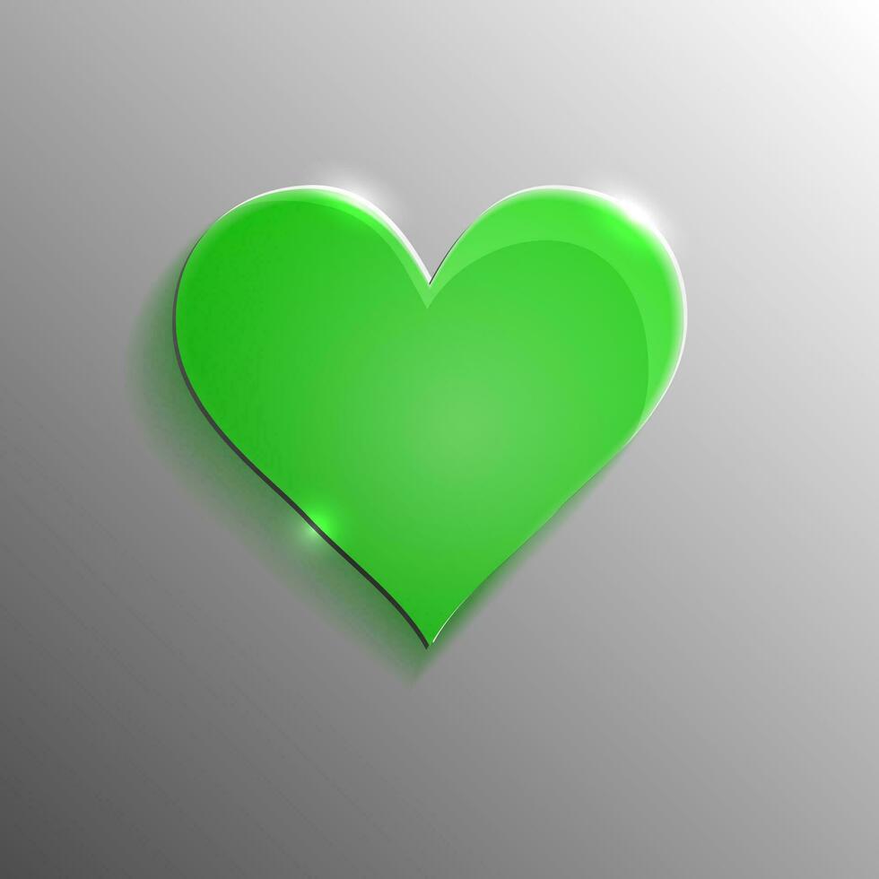eco verde vidro vetor ícone coração