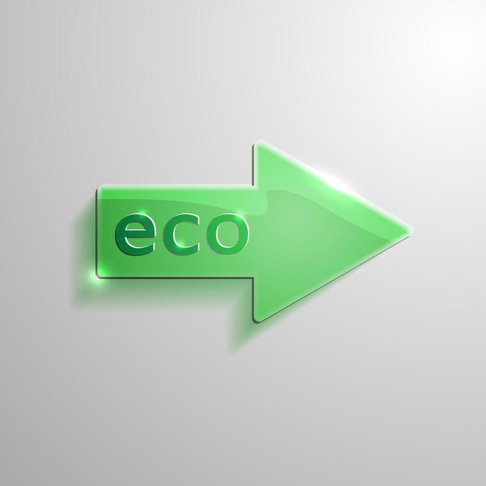 eco verde vidro vetor ícone seta