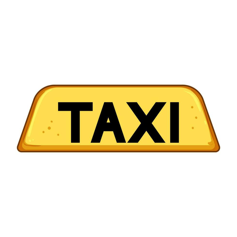 veículo Táxi placa desenho animado vetor ilustração