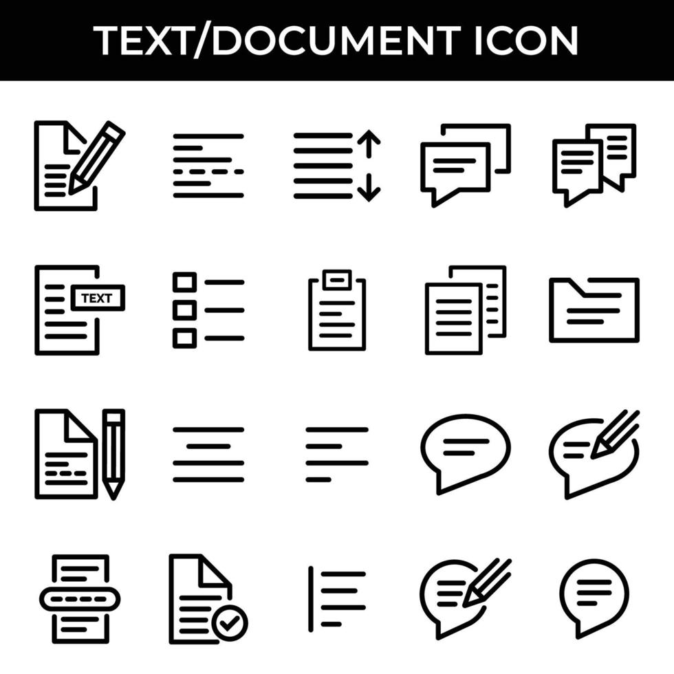 ícone de texto e documento vetor