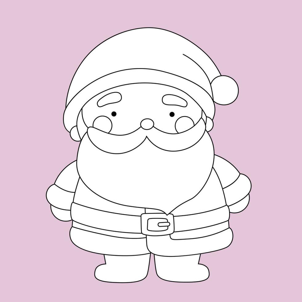 Natal personagem santa claus desenho animado digital carimbo esboço vetor