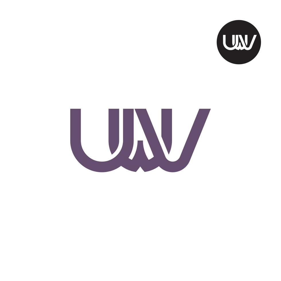 carta uwv monograma logotipo Projeto vetor