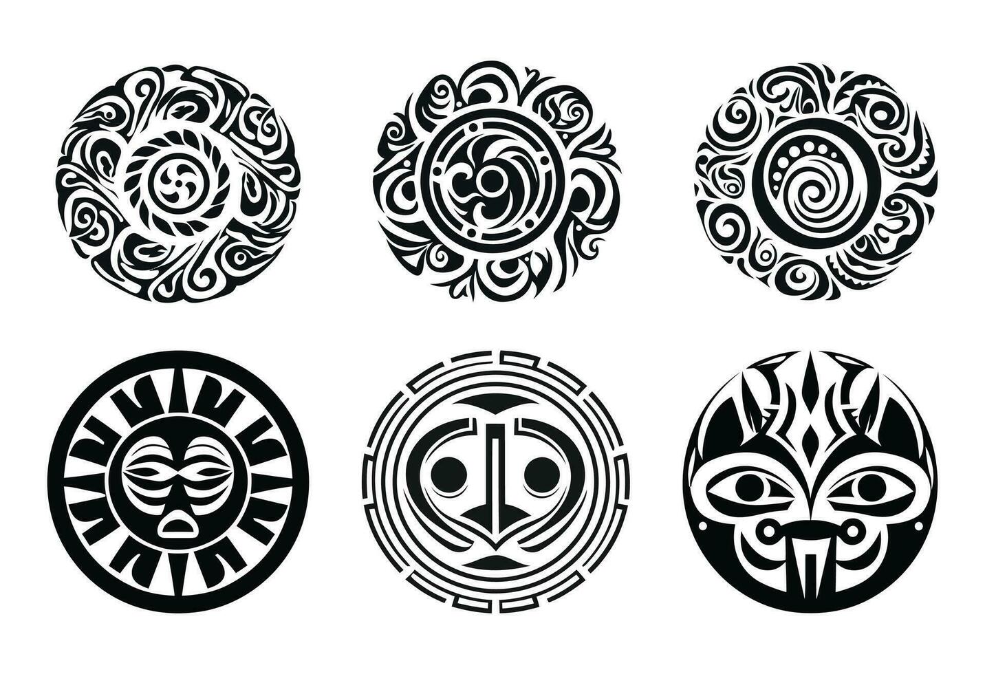 volta maori tatuagem enfeite africano Maya asteca étnico tribal estilo vetor