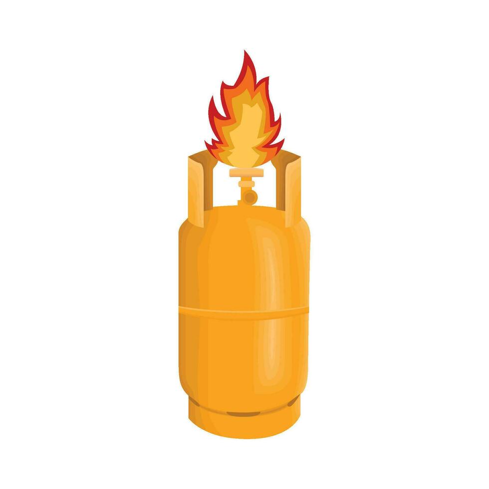 gás gpl com fogo ilustração vetor
