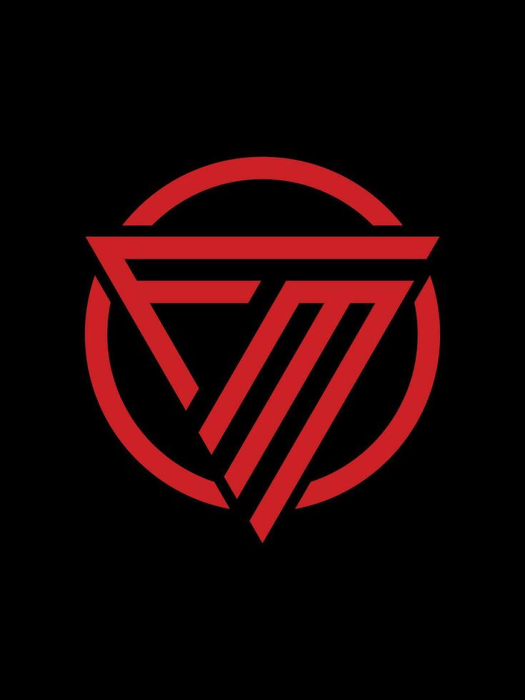 fm monograma logotipo modelo vetor