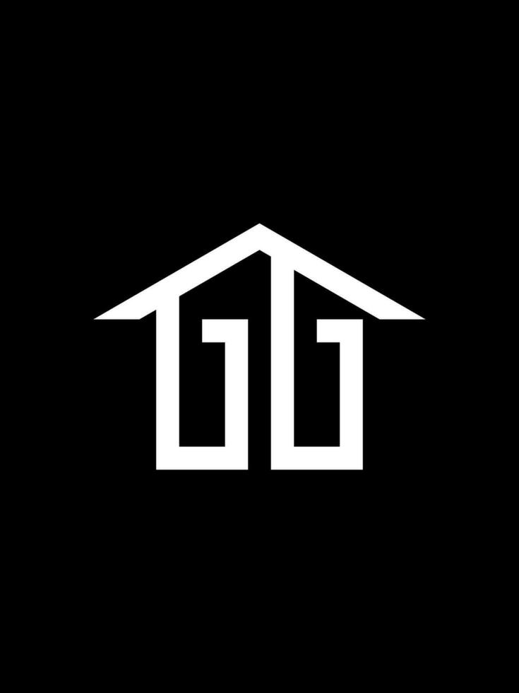 gg combinação casa monograma logotipo modelo vetor