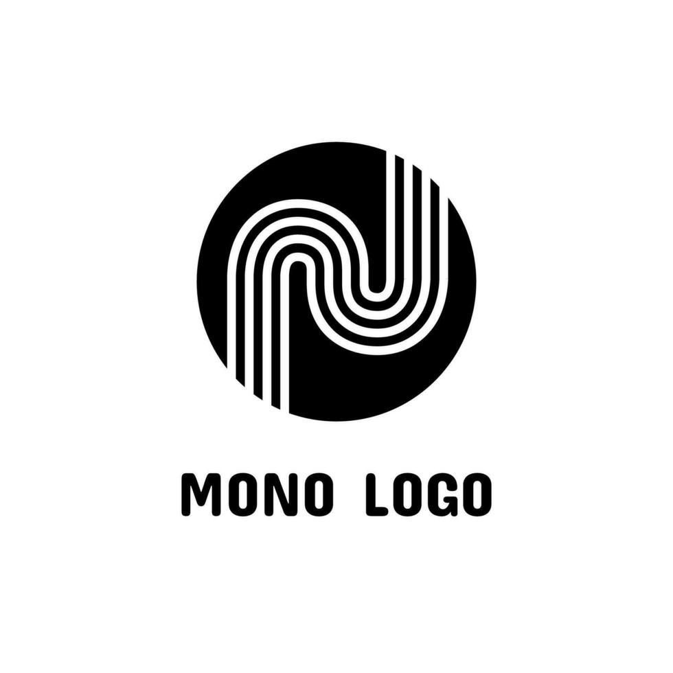 carta n moderno monograma logotipo ícone abstrato simples conceito Projeto vetor ilustração