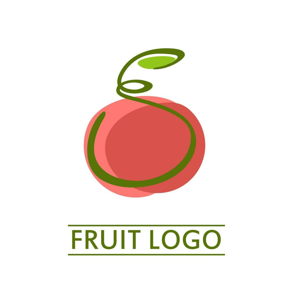 romã maçã fruta suco logotipo abstrato simples conceito Projeto vetor ilustração