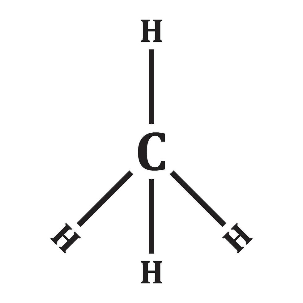 ícone de molécula de metano vetor
