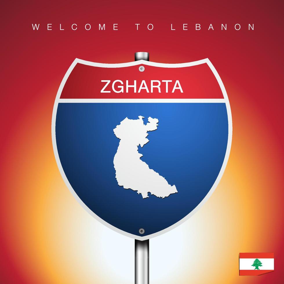 o rótulo da cidade e o mapa do Líbano no estilo das placas americanas vetor