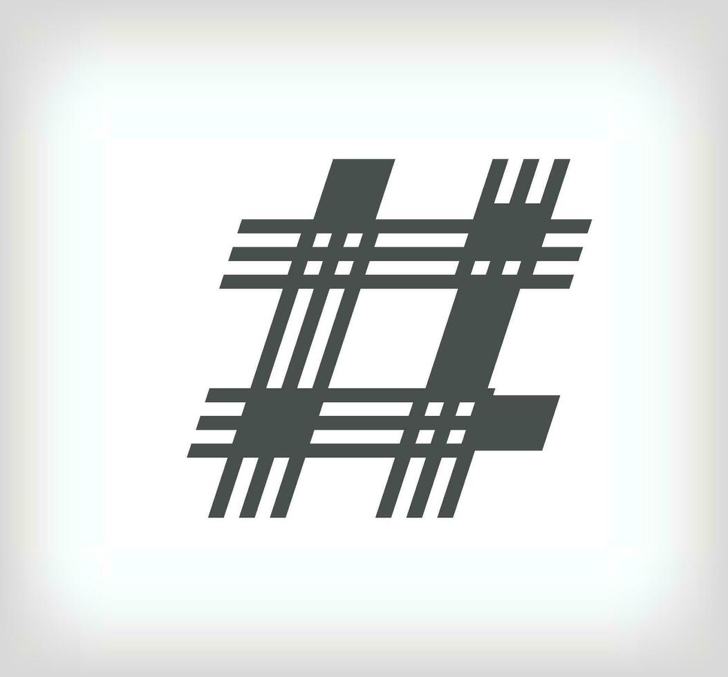 carta hashtag placa linear moderno logotipo. a carta é dentro linha faixa forma. alfabeto carta personagem e linear abstrato Projeto. logotipo, corporativo identidade, aplicativo, criativo poster e mais. vetor