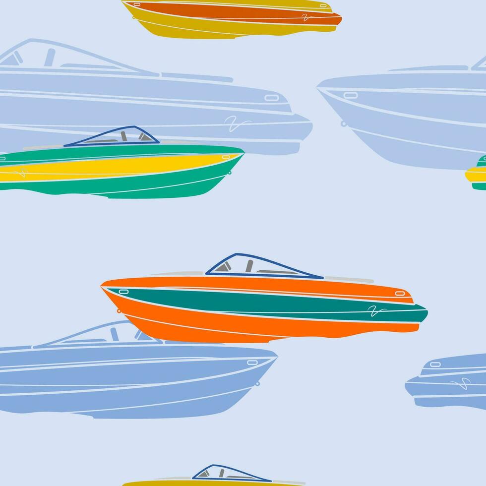editável vários cores lado Visão americano boiadeiro barcos em água vetor ilustração Como desatado padronizar para criando fundo do transporte ou lazer relacionado Projeto