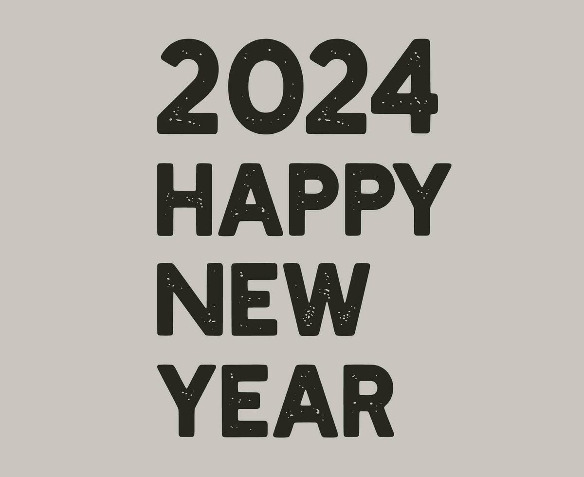 feliz Novo ano 2024 abstrato Preto gráfico Projeto vetor logotipo símbolo ilustração com cinzento fundo
