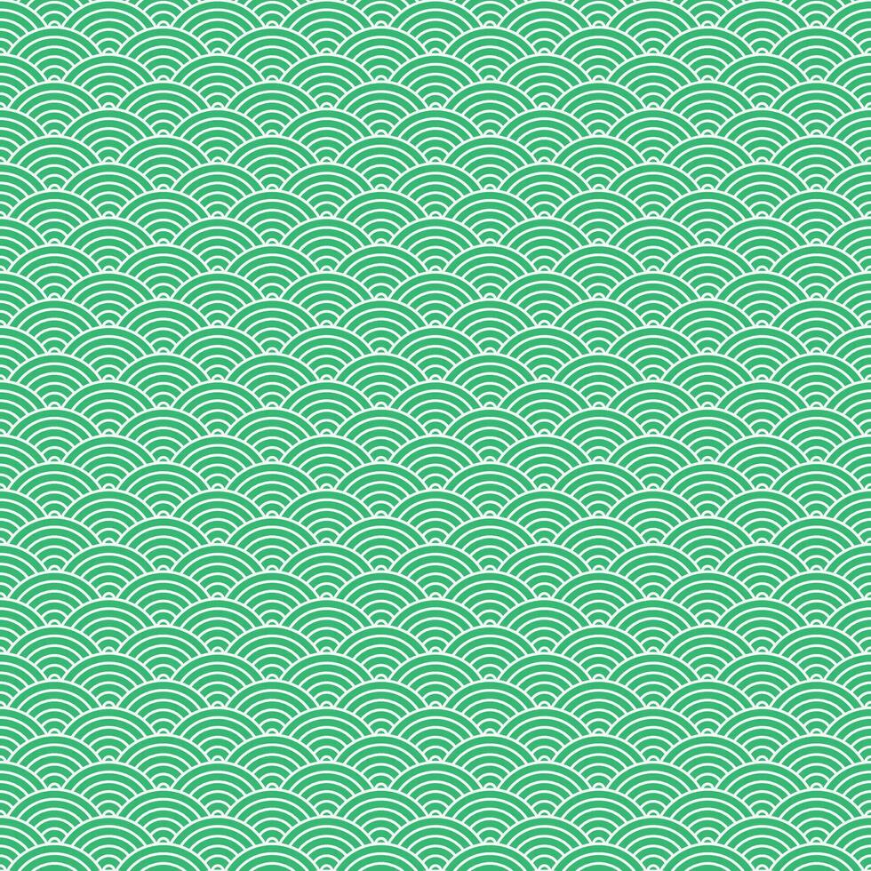 verde desatado geométrico japonês ondas padronizar seigaiha-mon vetor