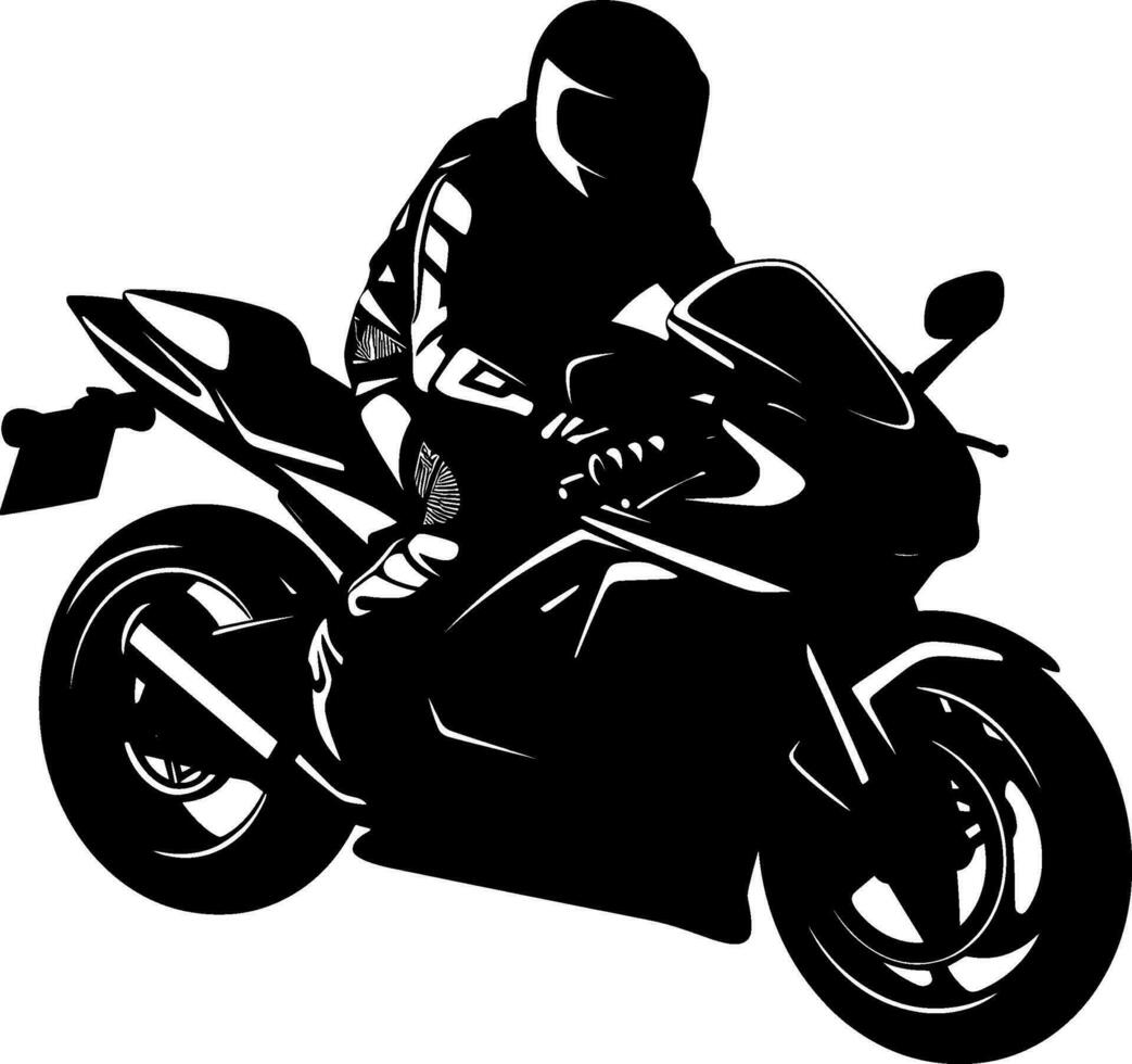 motocicleta cavaleiro lado Visão silhueta isolado vetor ilustração. ai gerado ilustração.