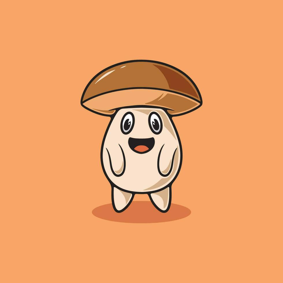 japonês Matsutake cogumelo sorridente ilustração vetor