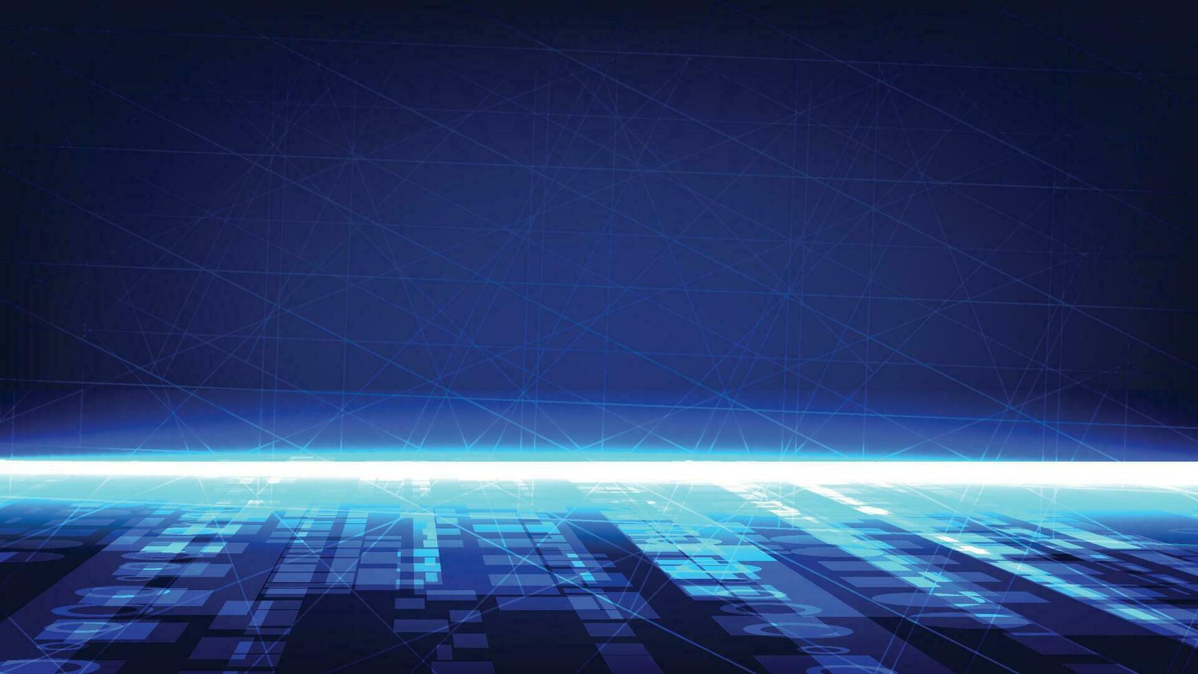 abstrato futurista Oi tecnologia fundo com azul laser iluminação vetor