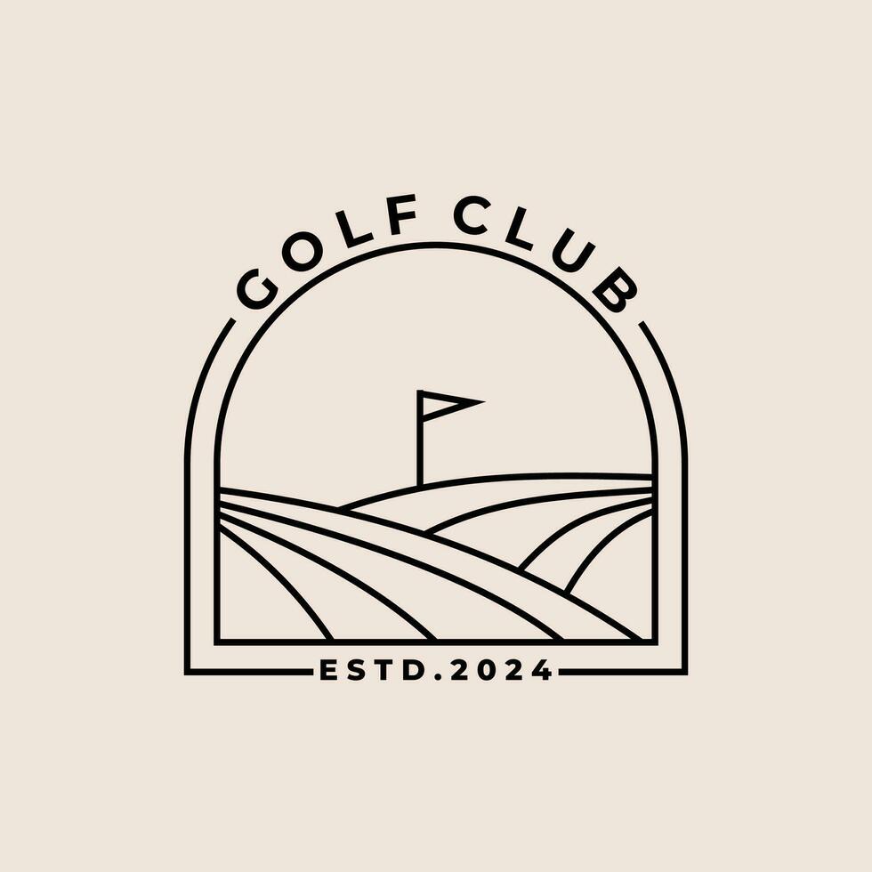 golfe modelo linha arte logotipo vetor simples Projeto para golfe clube
