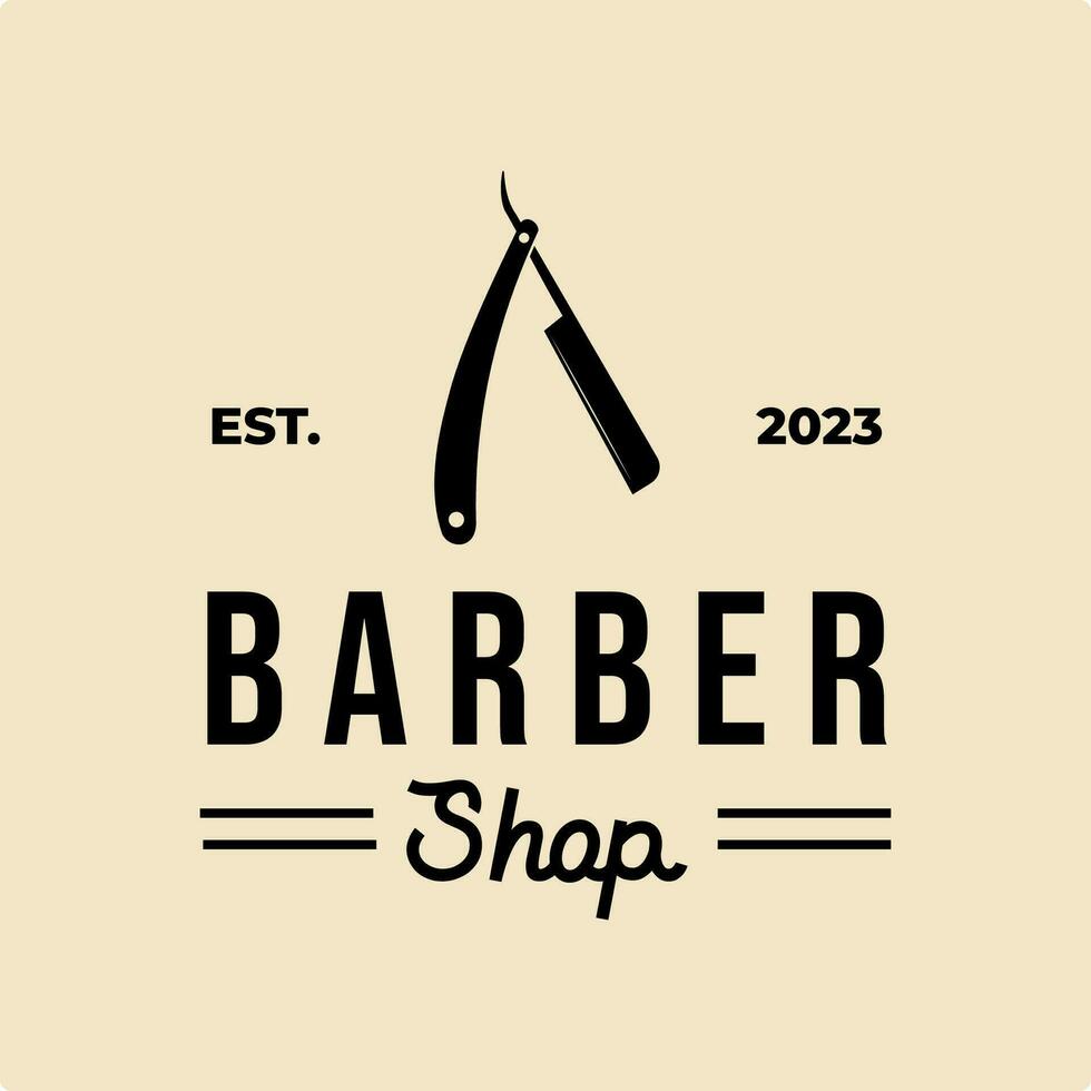 barbeiro fazer compras vintage logotipo vetor ilustração modelo gráfico Projeto