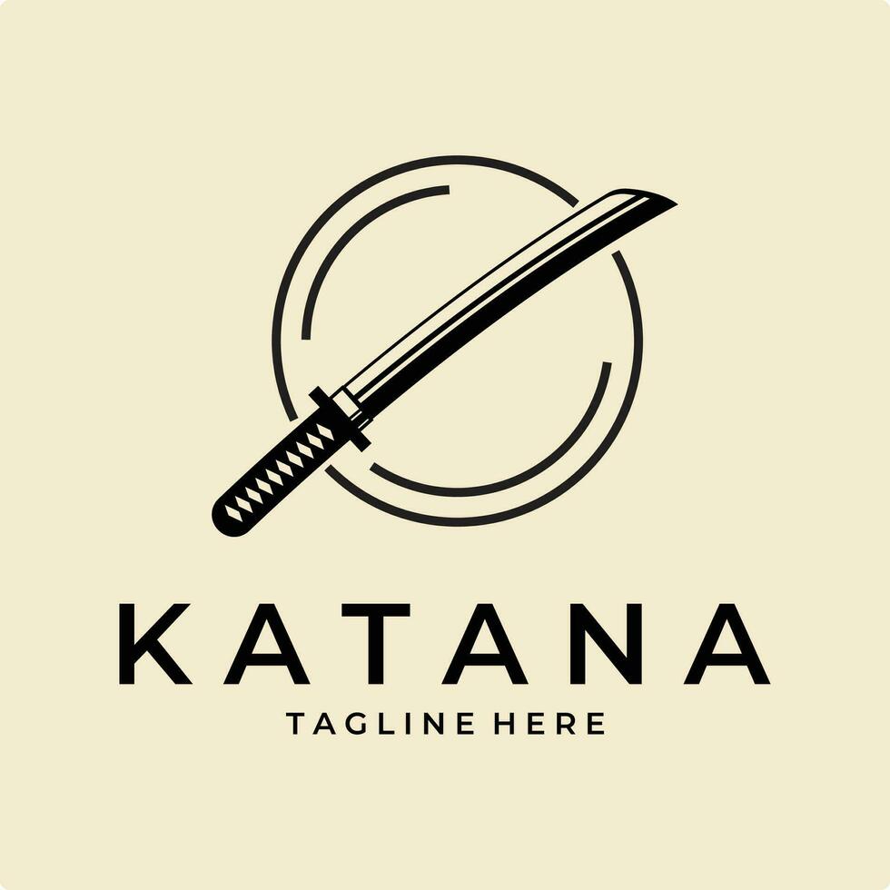 samurai Katana simples logotipo vetor ilustração Projeto