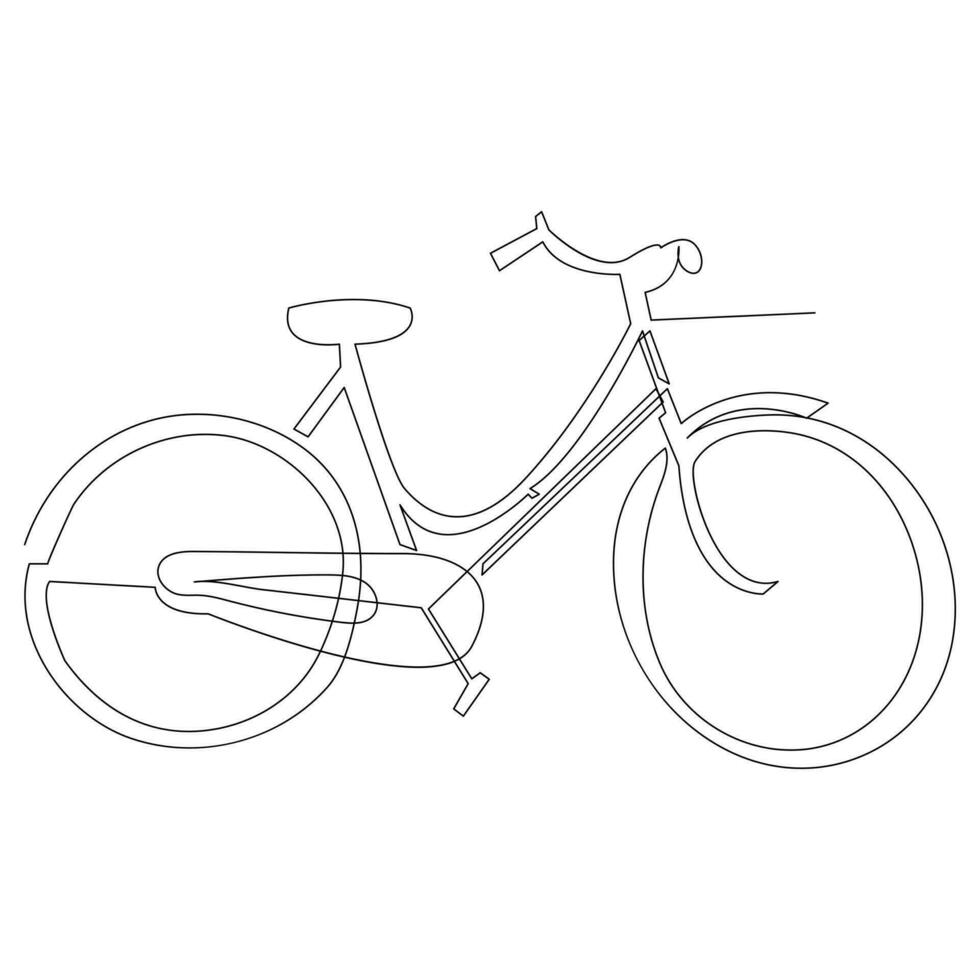 bicicleta solteiro linha contínuo esboço vetor arte desenhando e simples 1 linha minimalista Projeto