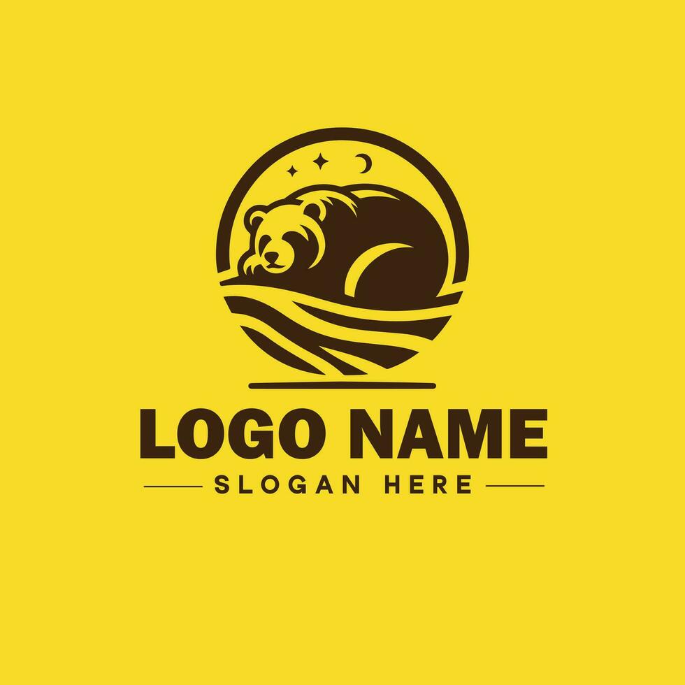 logotipo Projeto Urso animal logotipo e ícone editável vetor gráfico ilustração