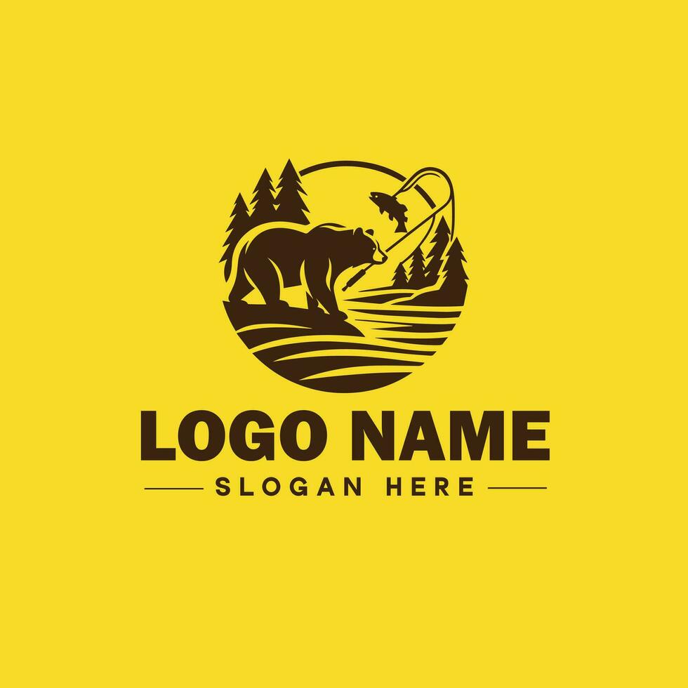 logotipo Projeto Urso animal logotipo e ícone editável vetor gráfico ilustração