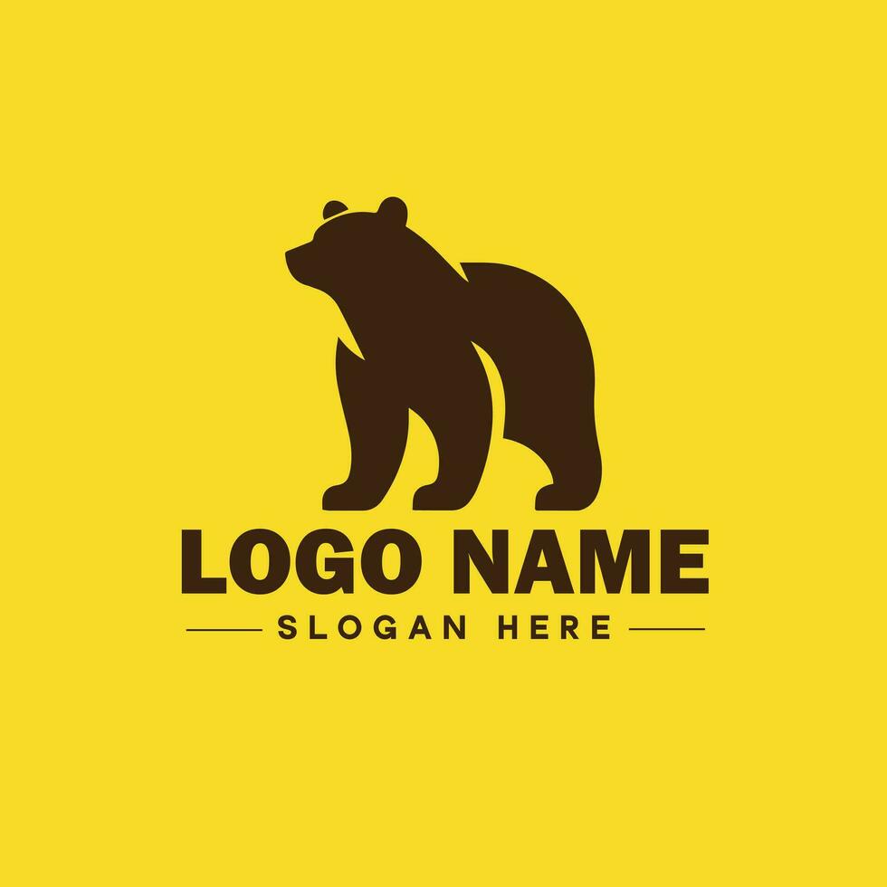 logotipo Projeto Urso animal logotipo e ícone editável vetor gráfico ilustração