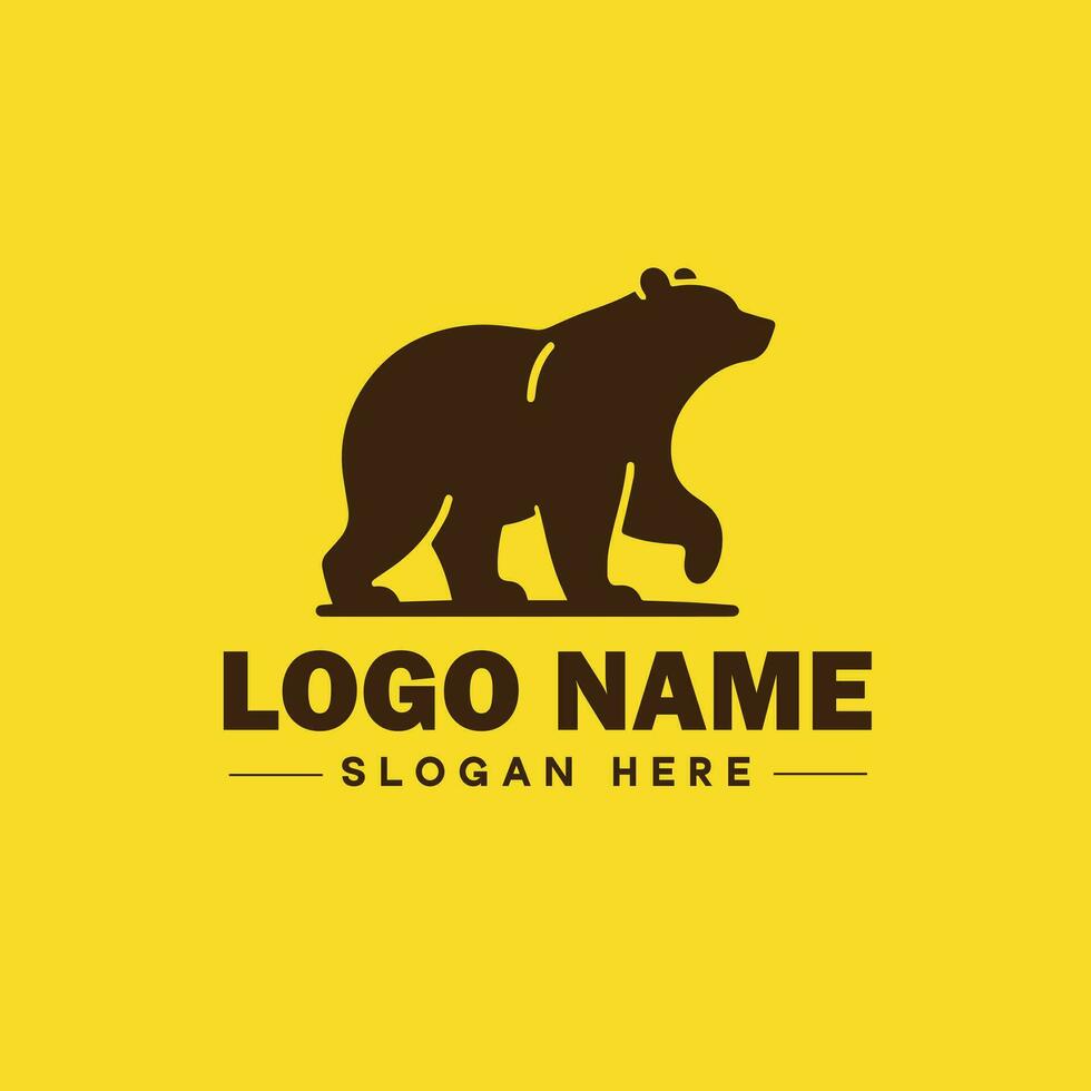 logotipo Projeto Urso animal logotipo e ícone editável vetor gráfico ilustração