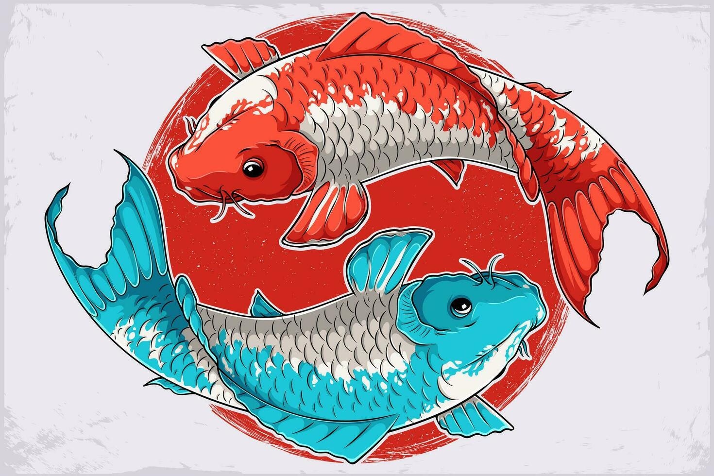 mão desenhado japonês koi peixe isolado em branco fundo, japonês koi carpa tatuagem, aquário peixe vetor