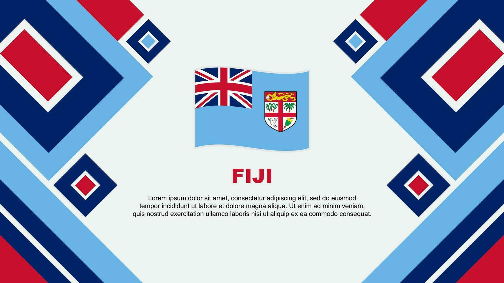 fiji bandeira abstrato fundo Projeto modelo. fiji independência dia bandeira papel de parede vetor ilustração. fiji desenho animado