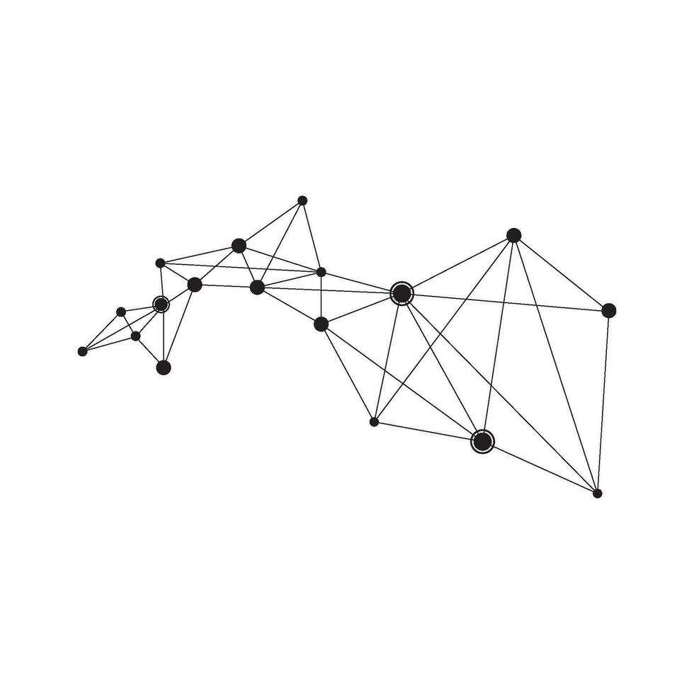 poligonal espaço fundo com conectando pontos e linhas vetor