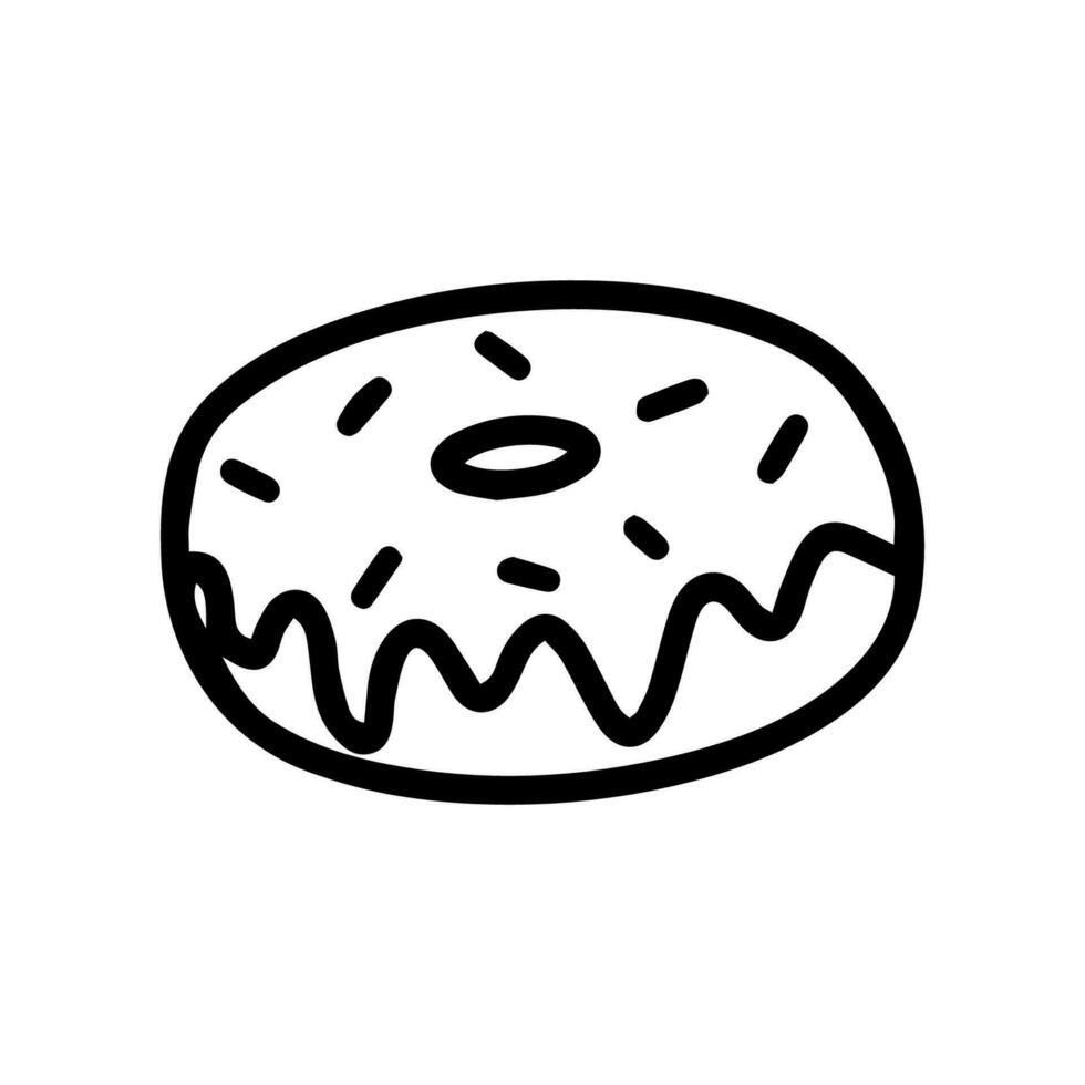 vetor doce rosquinha isolado em branco fundo. engraçado, fofa ilustração para sazonal projeto, têxtil, uma cafeteria, decoração crianças sala de jogos ou cumprimento cartão. mão desenhado impressões e rabisco fique lar.