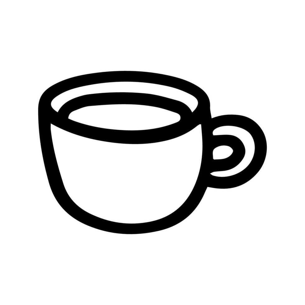 xícara de café, chocolate, cacau, americano ou cappuccino desenhada à mão. ilustração vetorial doodle. ilustração engraçada e fofa para a festa do chá no café ou fique em casa. isolado no fundo branco. vetor
