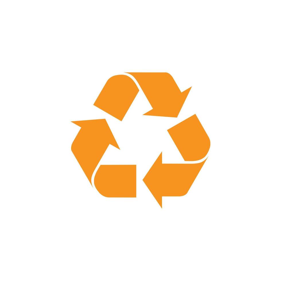 laranja reciclar ícone vetor dentro triangular estilo isolado em branco fundo