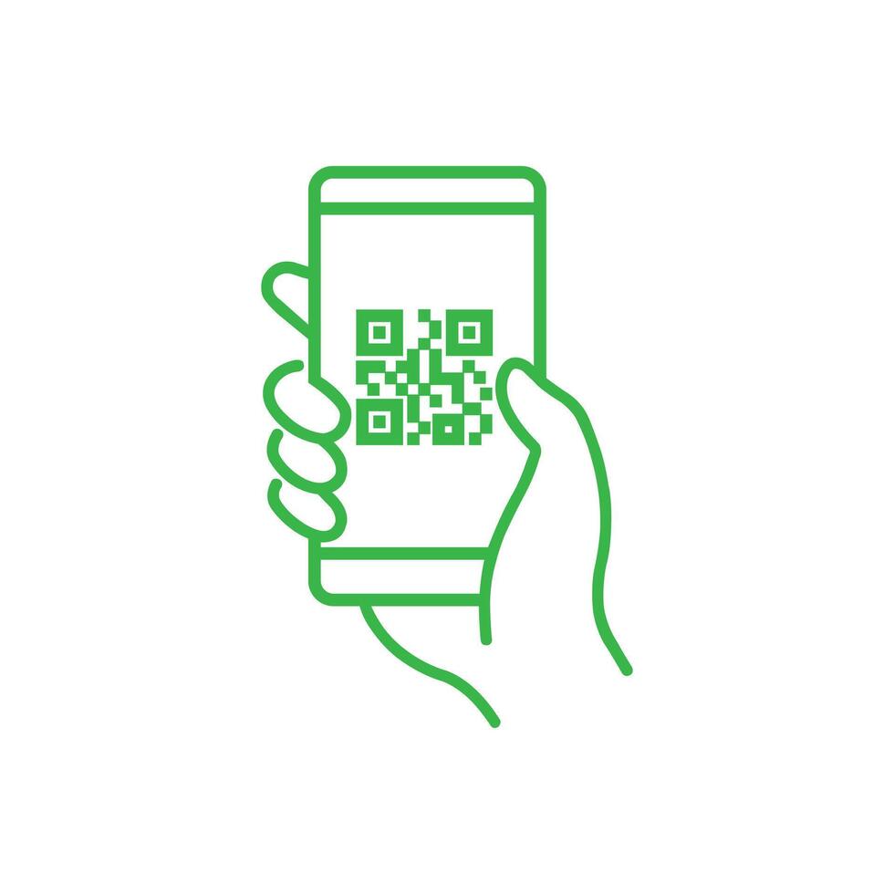 eps10 verde qr código digitalização ícone dentro Smartphone isolado em branco fundo vetor