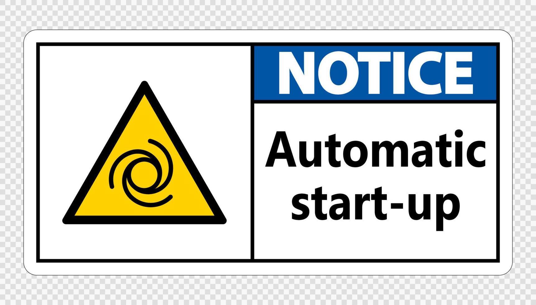 observe o sinal de inicialização automática em fundo transparente vetor