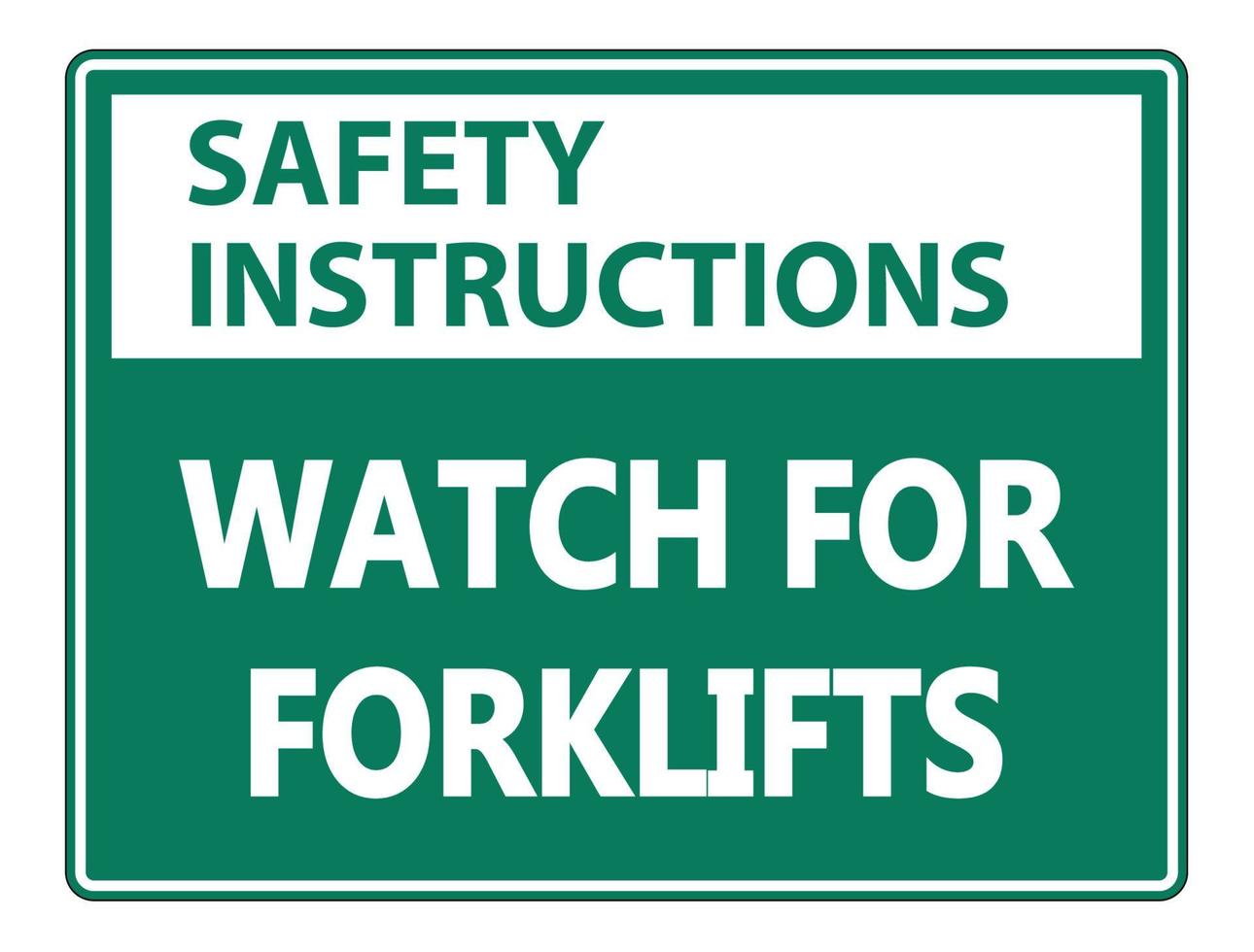 relógio de instruções de segurança para sinalização de empilhadeiras em fundo branco vetor