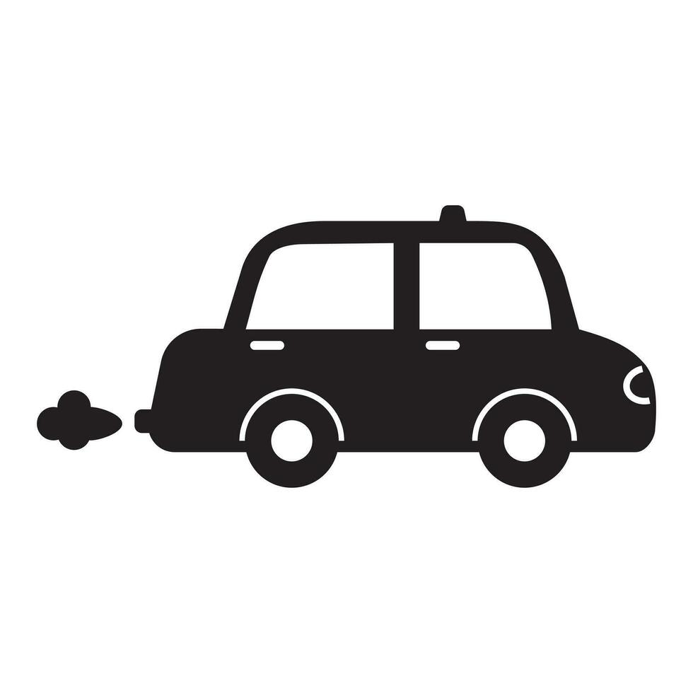 a silhueta do uma pequeno Táxi ou polícia carro em uma branco fundo. a veículo ícone é uma lado visualizar. vetor isolado estêncil ilustração