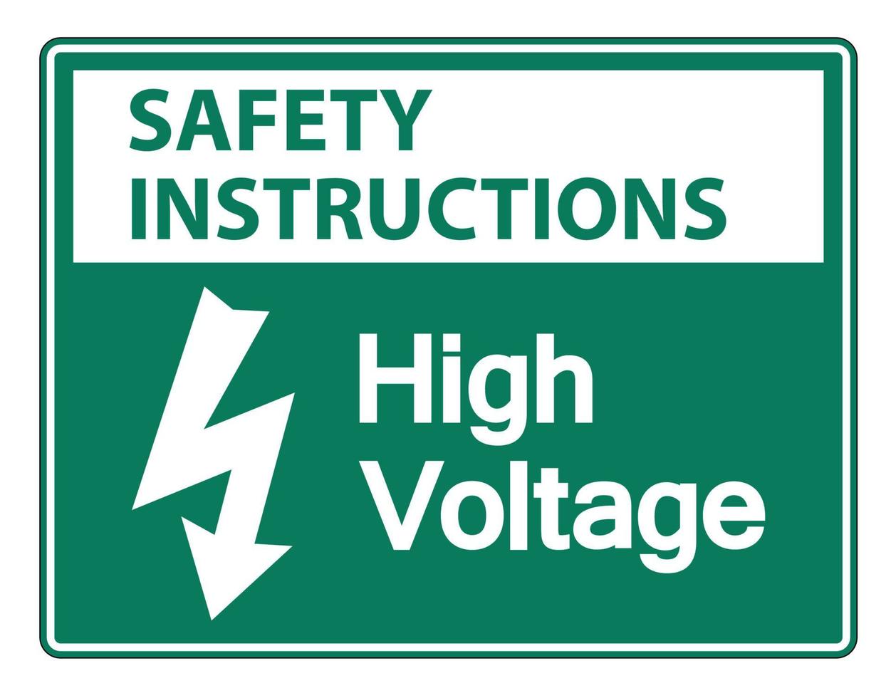 instruções de segurança sinal de alta tensão em fundo branco vetor