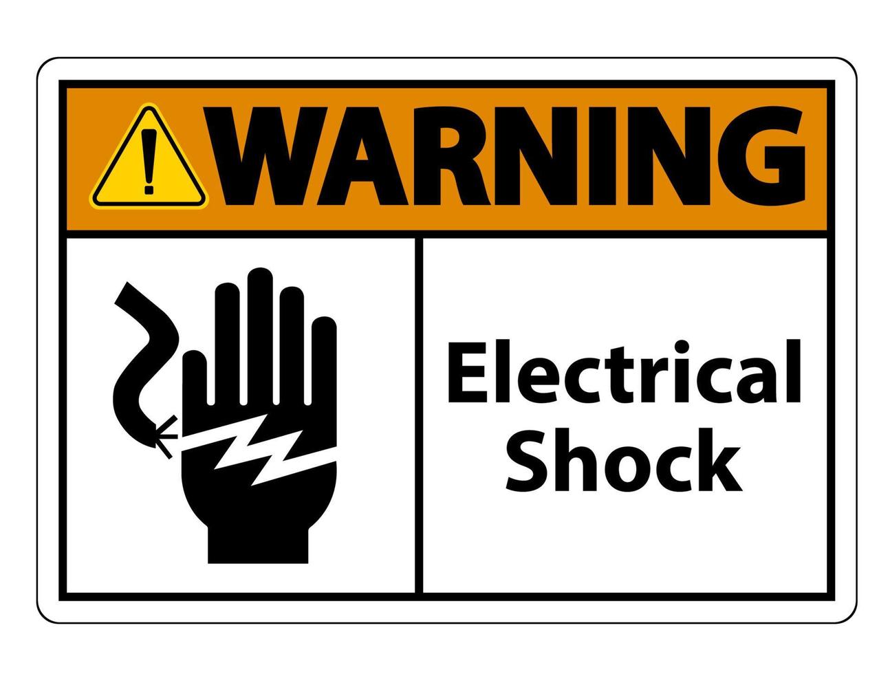 sinal de símbolo de eletrocussão por choque elétrico, ilustração vetorial, isolado na etiqueta de fundo branco .eps10 vetor