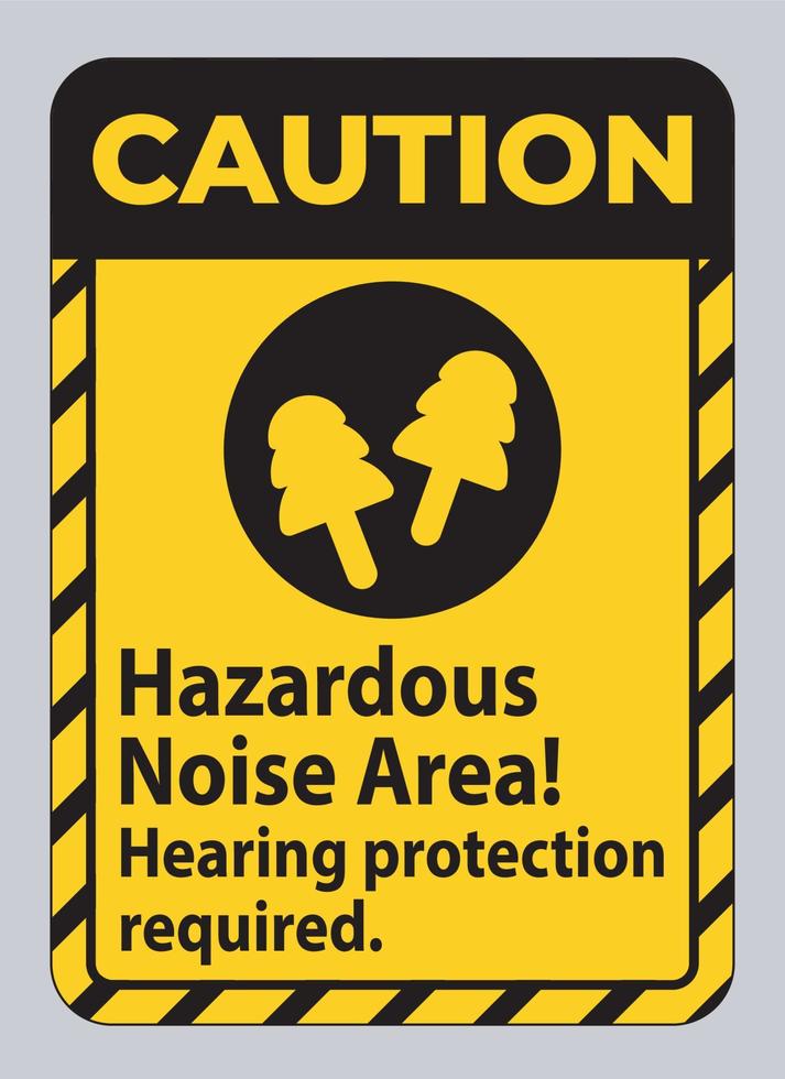 aviso sinal de área de ruído perigoso, proteção auditiva necessária vetor