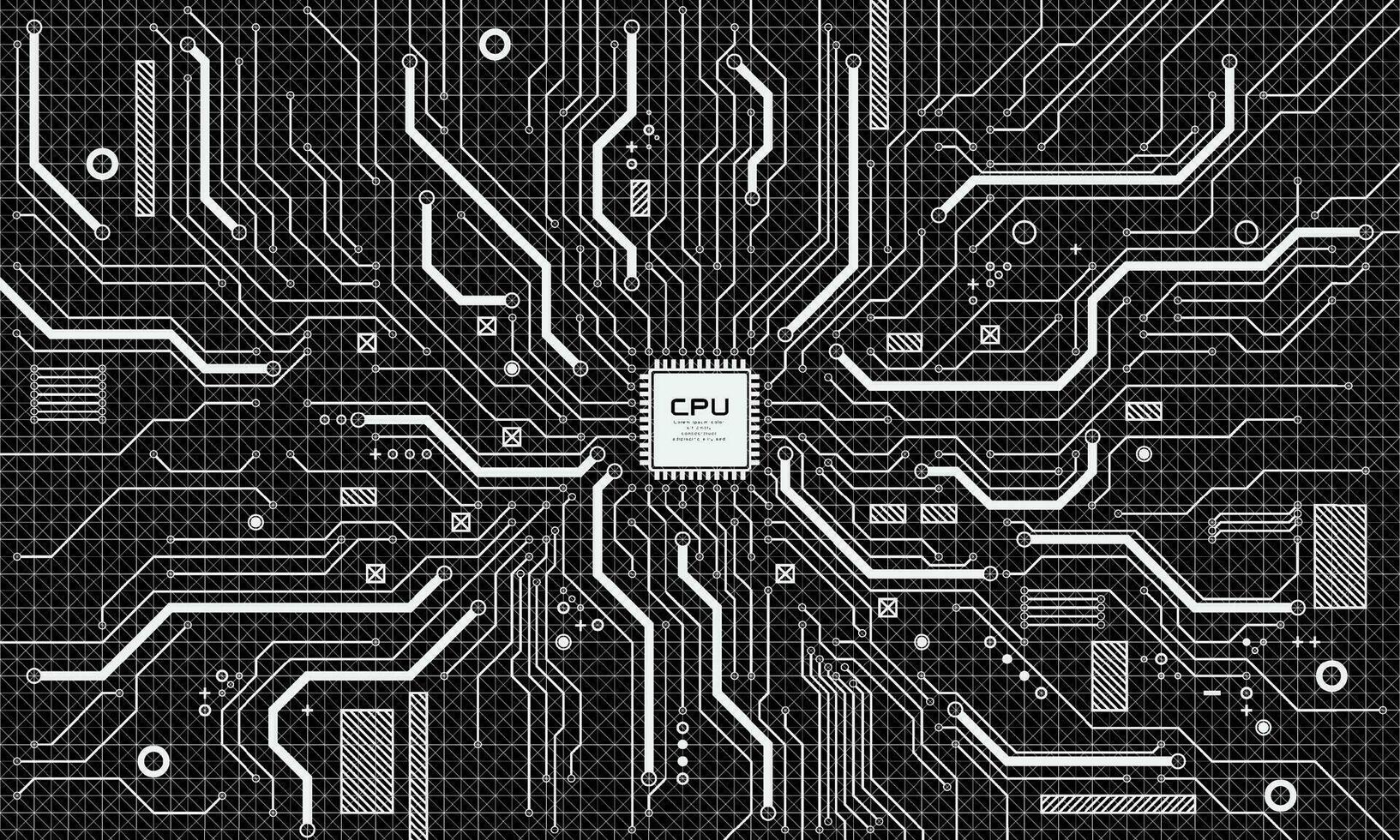 abstrato tecnologia o circuito borda fundo. futurista lasca processador código em Preto tecnologia fundo, vetor ilustração